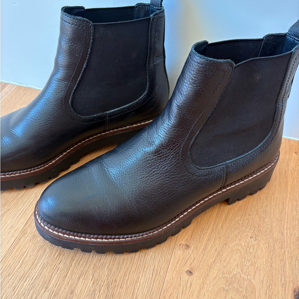 Black Leather Chelsea Boots -9.5